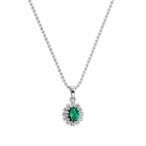 Alternative view of Kette "Princess" aus 925 Sterling Silber mit grünem Zirkonia