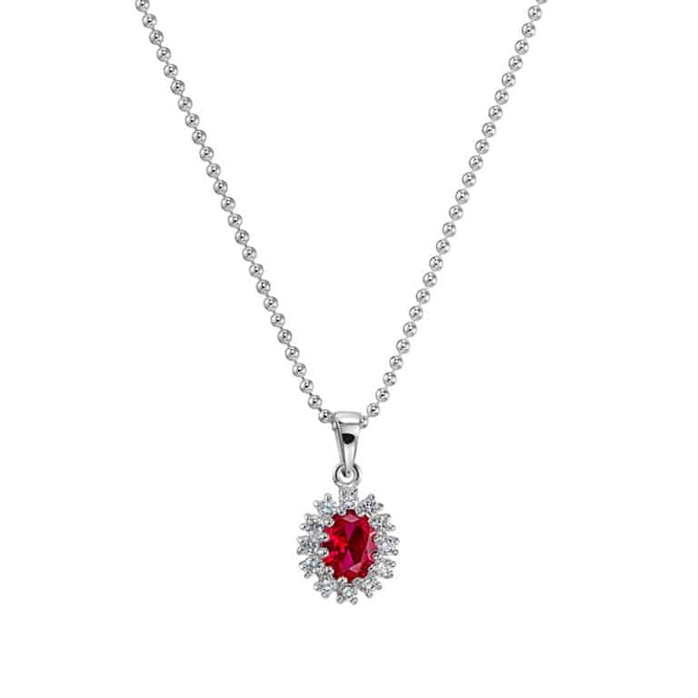 Alternative view of Kette "Princess" aus 925 Sterling Silber mit rotem Zirkonia