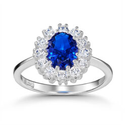Ring Princess Blau 925 Sterling Silber mit Zirkonia