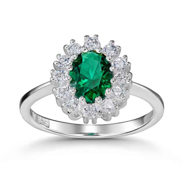 Alternative view of Ring "Princess" aus 925 Sterling Silber mit grünem Zirkonia