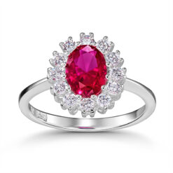 Ring Princess Ruby 925 Sterling Silber mit Zirkonia