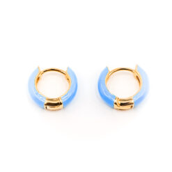 Alternative view of Ohrringe Klappcreolen Tilos blau 925 Sterling Silber goldplattiert