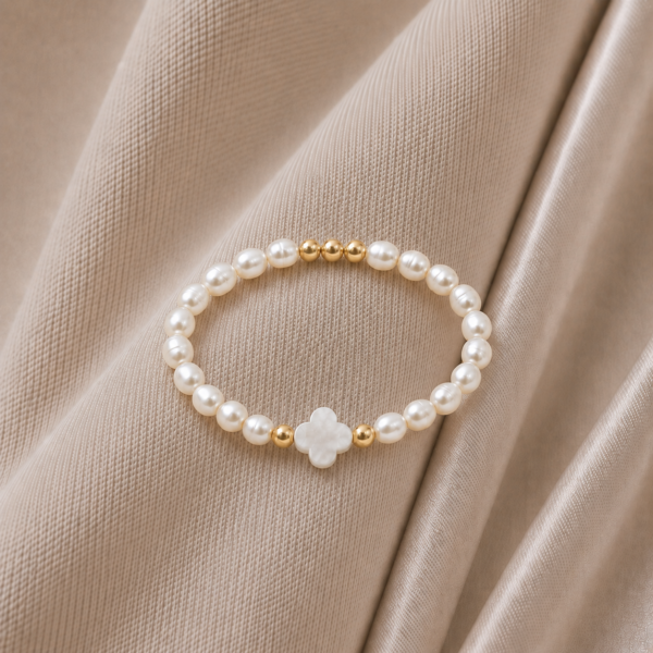 Perlenarmband „Arlet“ aus 925er Sterling Silber, goldplattiert
