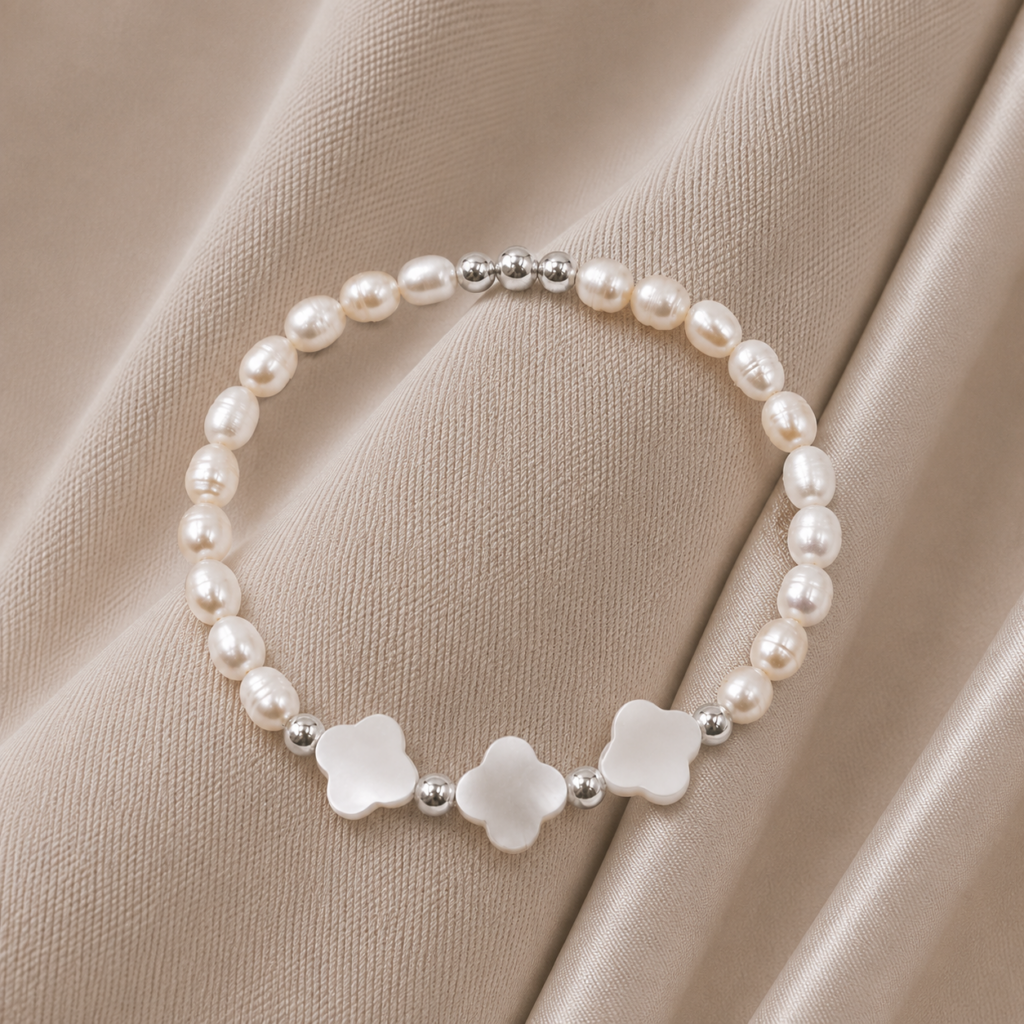 Perlenarmband „Arletta“ aus 925er Sterling Silber