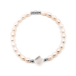 Arlet Perlenarmband mit 925 Sterling Silber