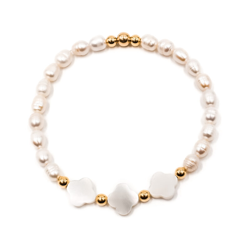 Perlenarmband „Arletta“ aus 925er Sterling Silber, goldplattiert