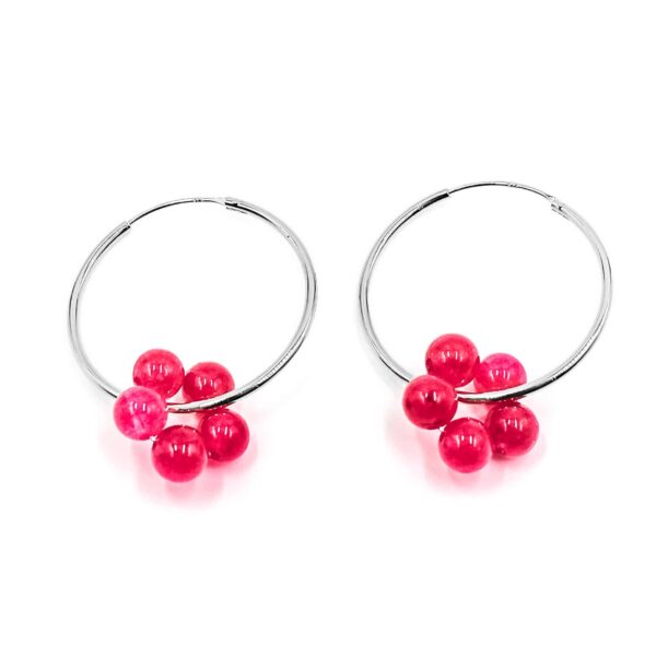 Creolen „Fleur Maia“ mit Edelstein aus 925er Sterling Silber