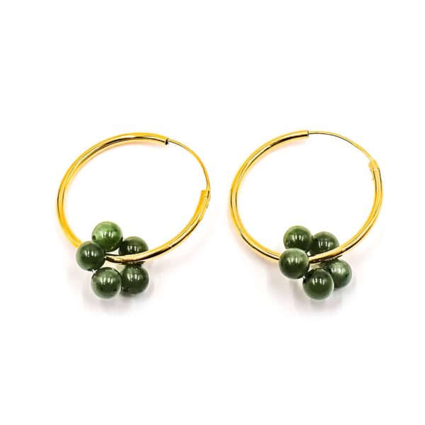 Creolen „Fleur Nour“ mit Edelstein aus 925er Sterling Silber, goldplattiert