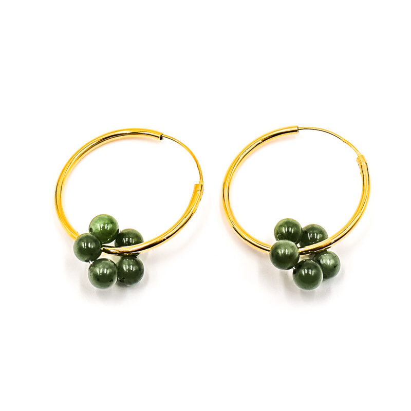 Creolen „Fleur Nour“ mit Edelstein aus 925er Sterling Silber, goldplattiert