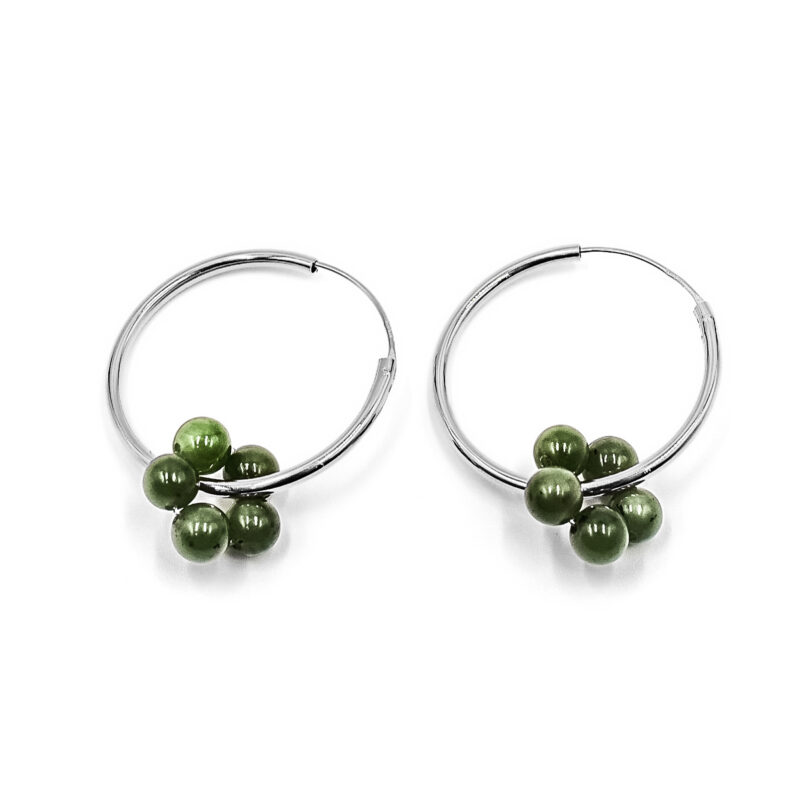 Creolen „Fleur Nour“ mit Edelstein aus 925er Sterling Silber