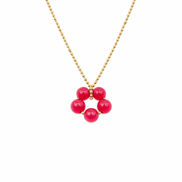 Kette "Fleur Maia" mit Edelstein aus 925 Sterling Silber, goldplattiert