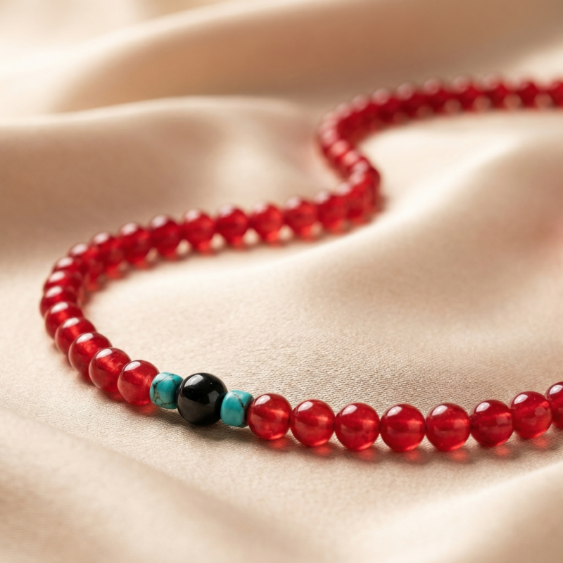 MEN Kugelkette „Pierre“ mit Edelstein aus 925er Sterling Silber