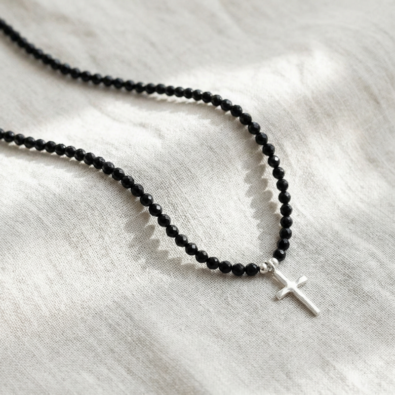 Alternative view of MEN Kugelkette „Noreen“ mit Edelstein aus 925er Sterling Silber