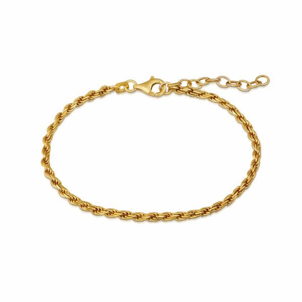 Kordelarmband "Raffaela" aus 925 Sterling Silber goldplattiert