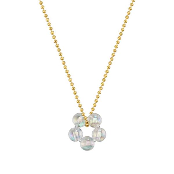 Kette "Fleur Shiny" Edelstein mit 925 Sterling Silber goldplattiert
