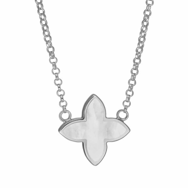 Kette „Coslada“ mit Perlmutt 1er-Blüte aus 925er Sterling Silber