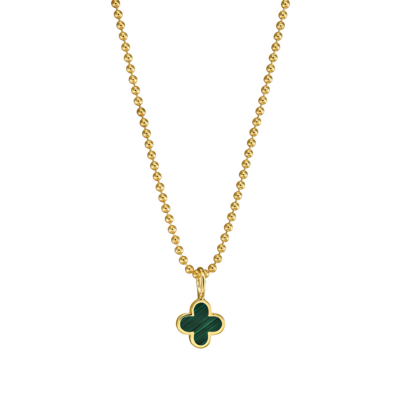 Alternative view of Kette „New York“ Mini mit Malachit aus 925er Sterling Silber, goldplattiert