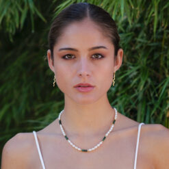 Alternative view of Arles Perlen Kugelkette Edelstein mit 925 Sterling Silber