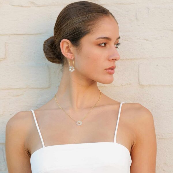 Alternative view of Kette "Fleur Shiny" Edelstein mit 925 Sterling Silber goldplattiert