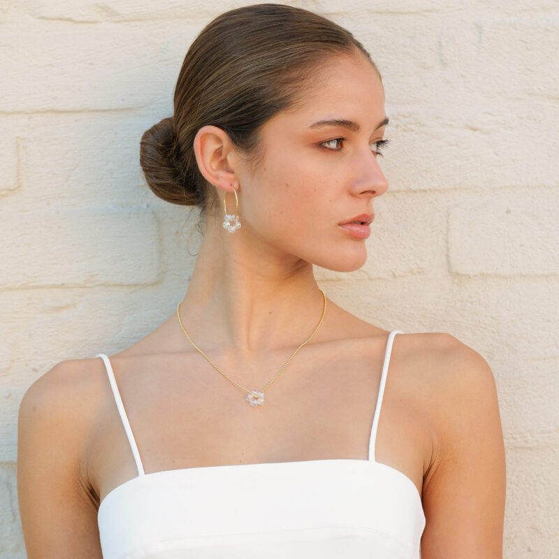 Alternative view of Kette Fleur Shiny Edelstein mit 925 Sterling Silber goldplattiert