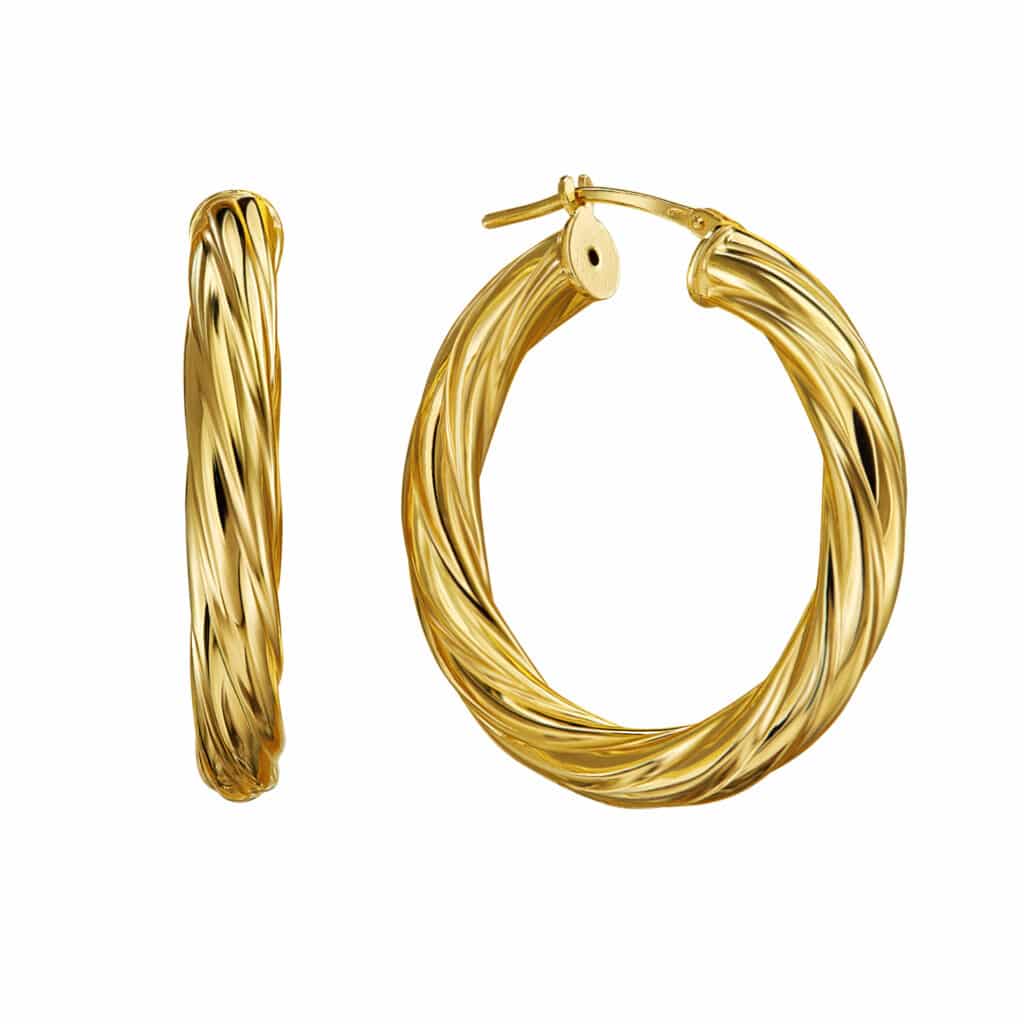 Creolen "Curly" aus 925 Sterling Silber, goldplattiert