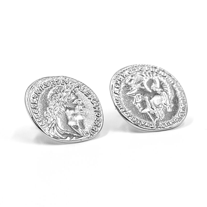 Alternative view of Ohrstecker „Flavia“ im Münzdesign aus 925er Sterling Silber