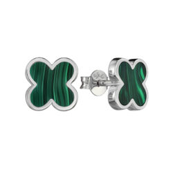 Ohrringe Ohrstecker Kleeblatt New York Malachit 925 Sterling Silber