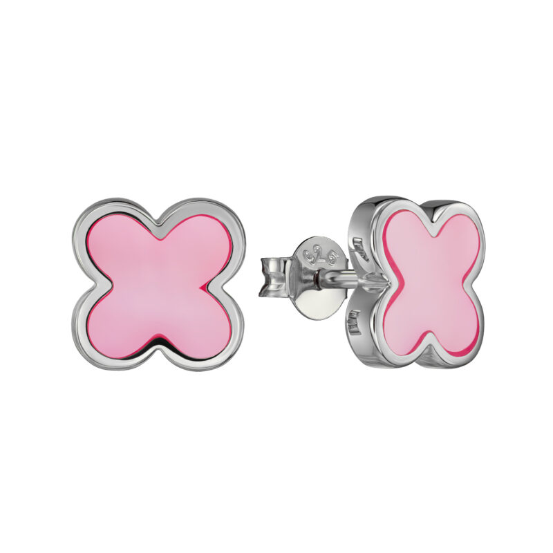 Ohrstecker „New York“ aus 925 Sterling Silber mit rosa Perlmutt