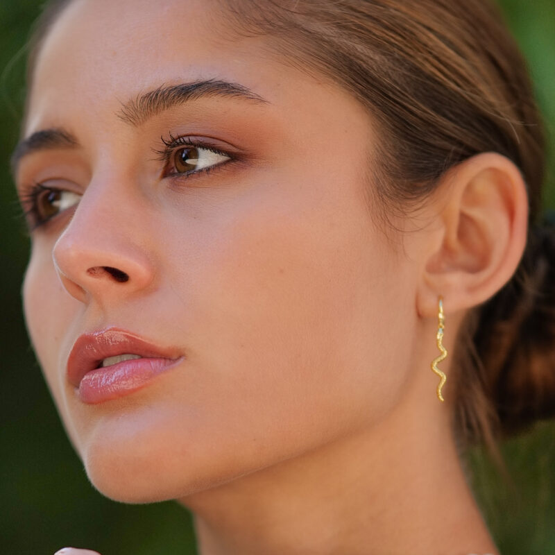 Alternative view of Ohrringe "Snake" aus 925 Sterling Silber, goldplattiert