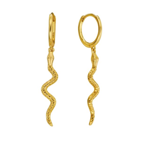 Ohrringe "Snake" aus 925 Sterling Silber, goldplattiert
