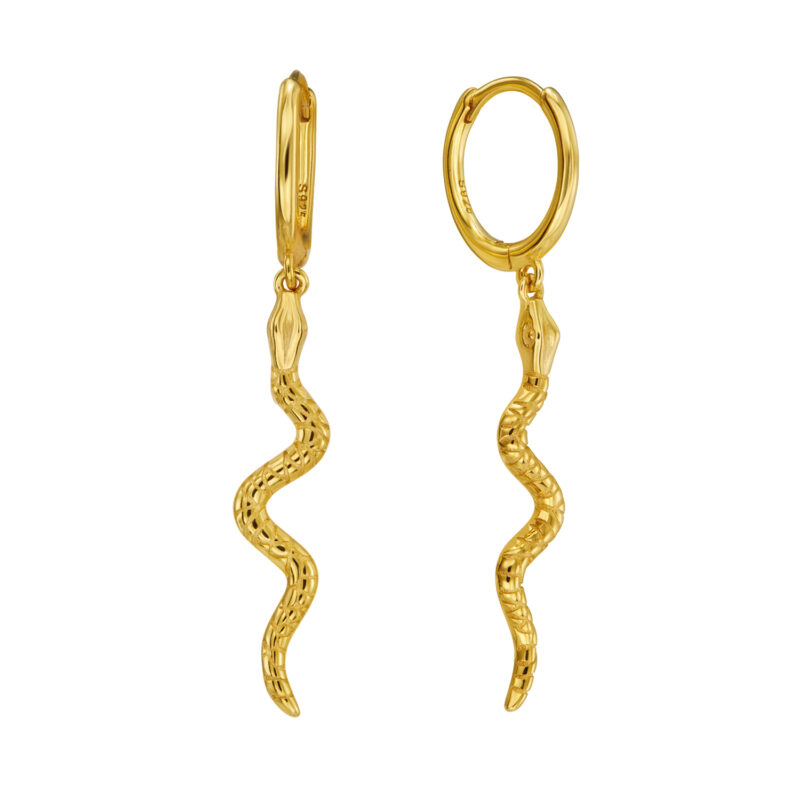 Ohrringe "Snake" aus 925 Sterling Silber, goldplattiert