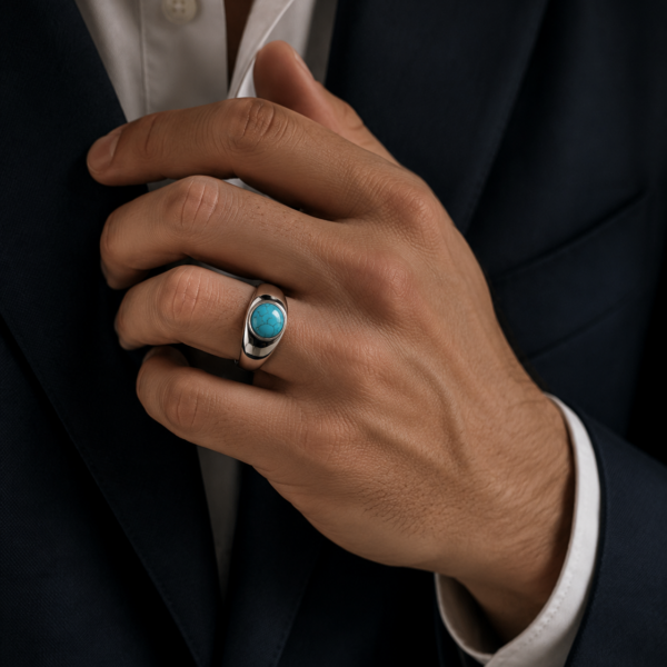 Ring „Sergio“ aus 925er Sterling Silber & Türkis
