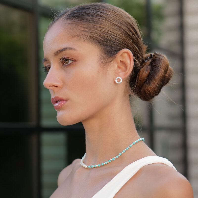 Alternative view of Kugelkette „Jacinta“ mit Edelstein aus 925er Sterling Silber