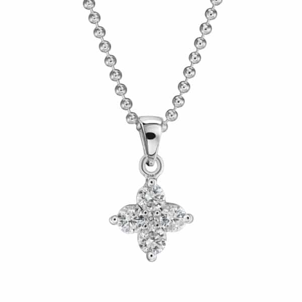 Alternative view of Kette "Lore" mit weissem Zirkonia aus 925 Sterling Silber