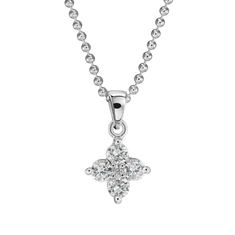 Alternative view of Kette "Lore" mit weissem Zirkonia aus 925 Sterling Silber