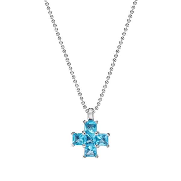 Alternative view of Kette "Madia" aus 925 Sterling Silber mit blauem Zirkonia