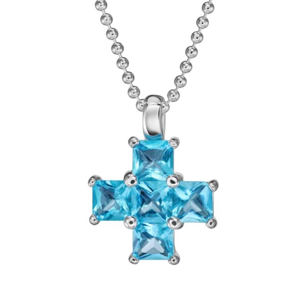 Kette "Madia" aus 925 Sterling Silber mit blauem Zirkonia