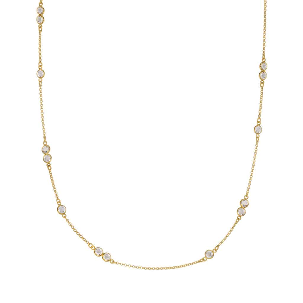 Kette Malena Zirkonia 925 Sterling Silber goldplattiert