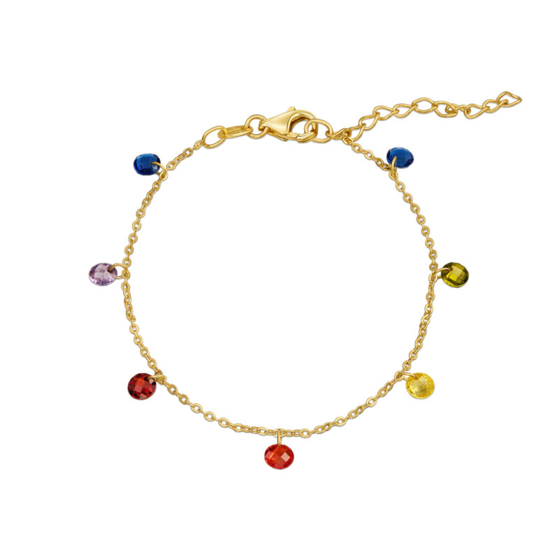 Armband „Carmalina“ (bunt) aus 925er Sterling Silber, goldplattiert