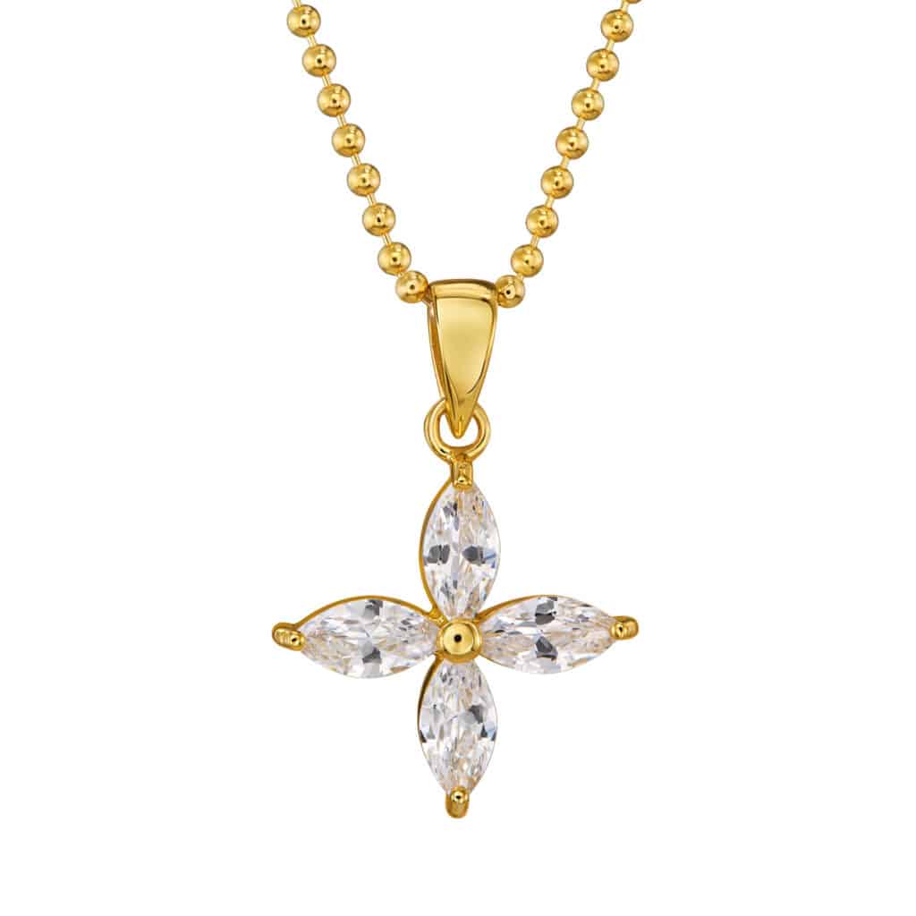 Kette „Eleni“ aus 925er Sterling Silber, goldplattiert mit Zirkonia