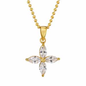 Kette „Eleni“ aus 925er Sterling Silber, goldplattiert mit Zirkonia