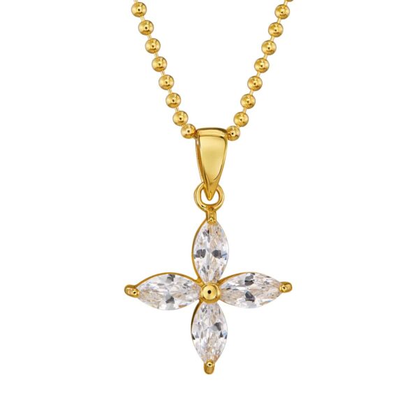 Kette „Eleni“ aus 925er Sterling Silber, goldplattiert mit Zirkonia