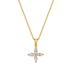 Alternative view of Kette Kleeblatt Eleni 925 Sterling Silber goldplattiert Zirkonia