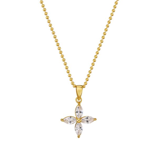 Alternative view of Kette „Eleni“ aus 925er Sterling Silber, goldplattiert mit Zirkonia