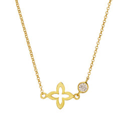 Alternative view of Kette Kleeblatt Coslada 925 Sterling Silber goldplattiert Zirkonia