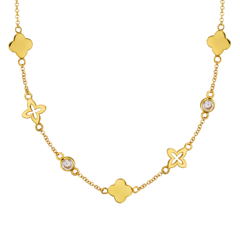 Alternative view of Kette "Cosladonia" aus 925 Sterling Silber, goldplattiert, mit Zirkonia