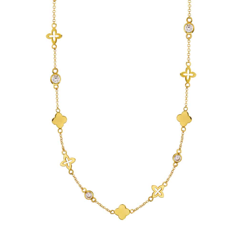 Kette "Cosladonia" aus 925 Sterling Silber, goldplattiert, mit Zirkonia