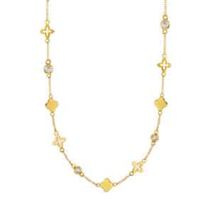 Kette "Cosladonia" aus 925 Sterling Silber, goldplattiert, mit Zirkonia