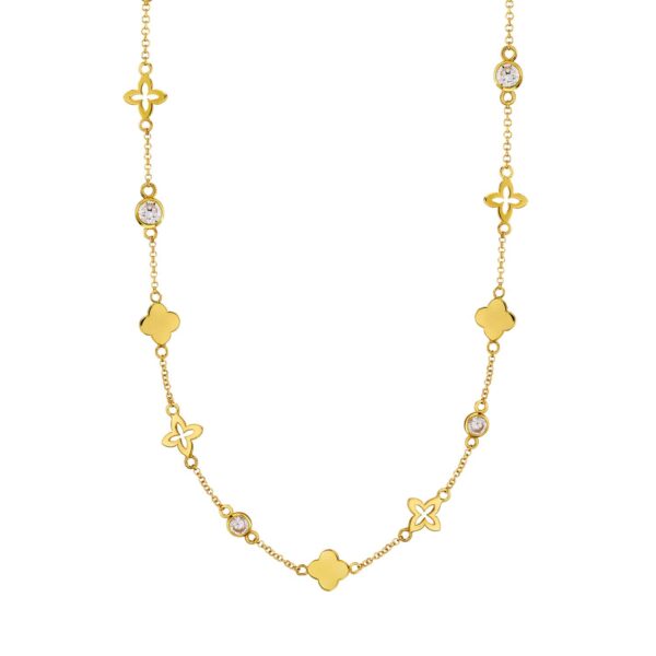 Kette "Cosladonia" aus 925 Sterling Silber, goldplattiert, mit Zirkonia