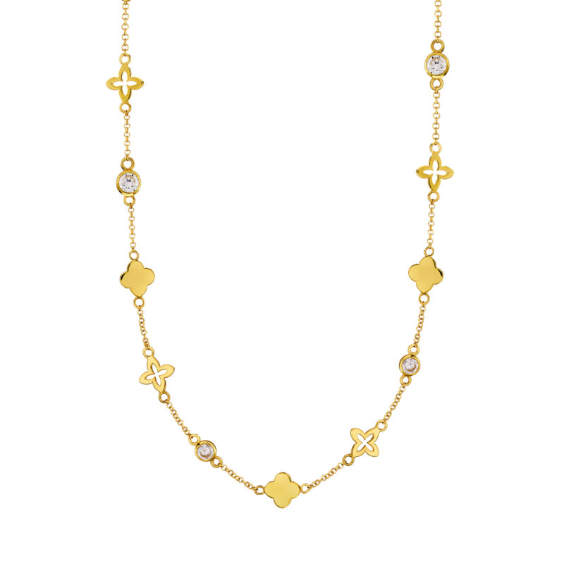 Kette "Cosladonia" aus 925 Sterling Silber, goldplattiert, mit Zirkonia